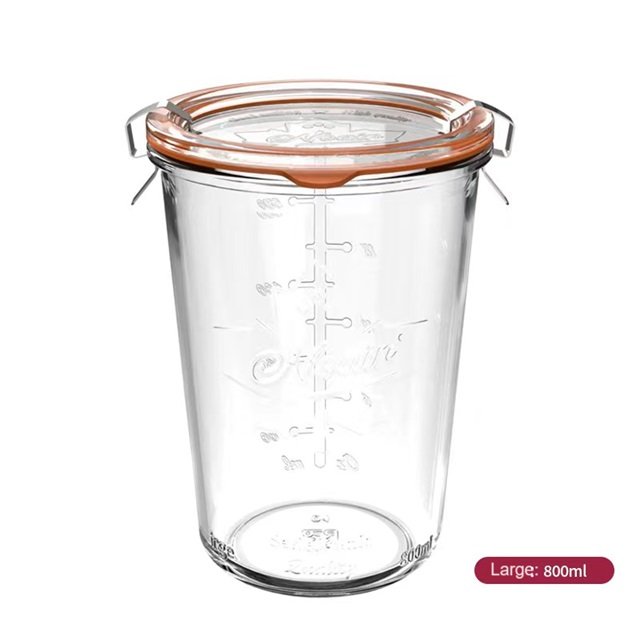 Large Size 30 oz Clear Glass Storage Jar for Kombucha Limoncello Sun Tea Wide Mouth Clear Glass Bottles Food Storage Jars