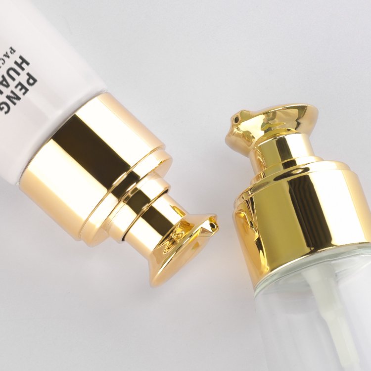 Serum Foundation Lotion Pump Bottle 30ml Empty Glass Bottle for Lotion Cleanser Essential Oils Liquids Body Cream