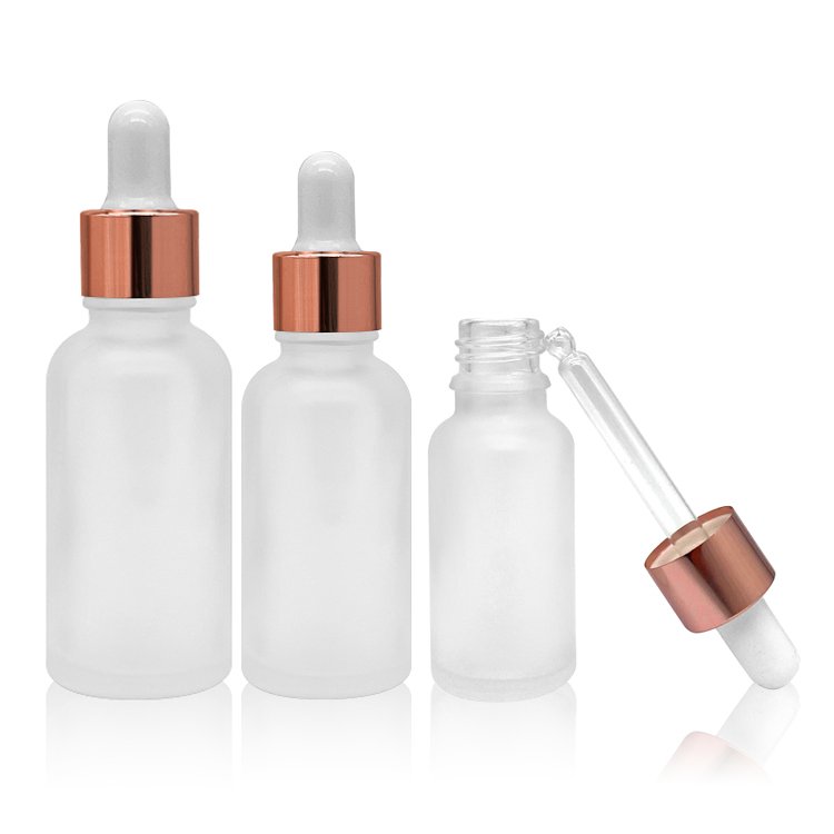 60ml 100ml luxury essential custom push button square empty frosted dropper bottles glass for pump hair body oil