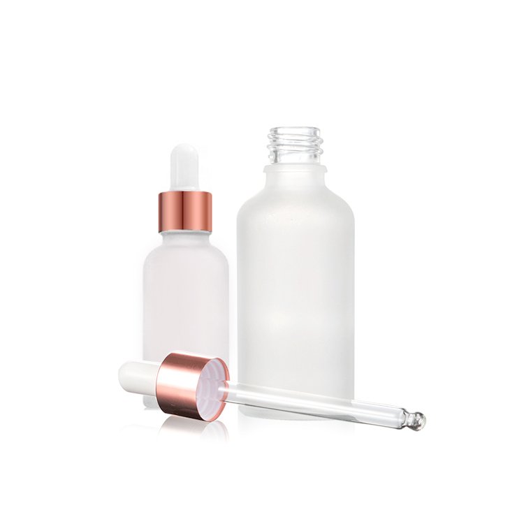 60ml 100ml luxury essential custom push button square empty frosted dropper bottles glass for pump hair body oil