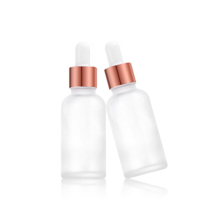 60ml 100ml luxury essential custom push button square empty frosted dropper bottles glass for pump hair body oil