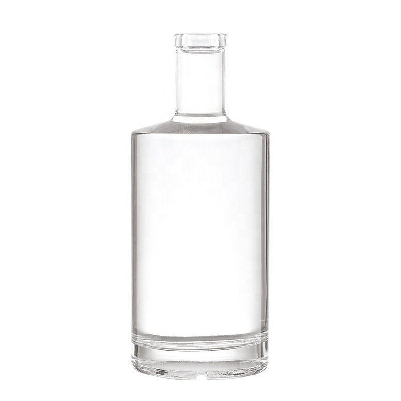 Highly quality luxury custom round screen printing frosted alcoholic liquor 750ml vodka glass bottle