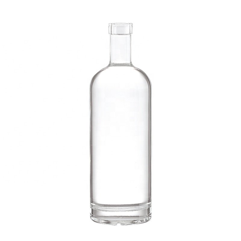 Highly quality luxury custom round screen printing frosted alcoholic liquor 750ml vodka glass bottle