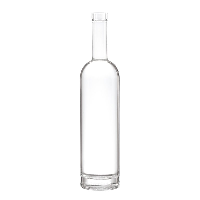Highly quality luxury custom round screen printing frosted alcoholic liquor 750ml vodka glass bottle
