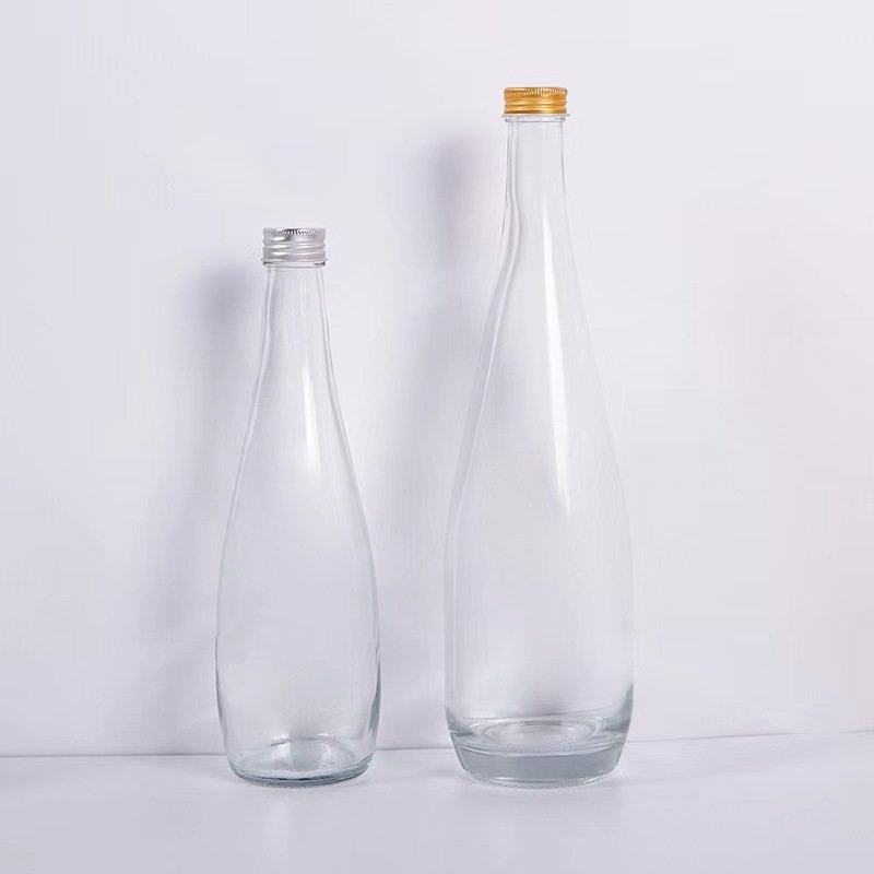 330ml 500ml 750ml transparent water beverage glass bottle