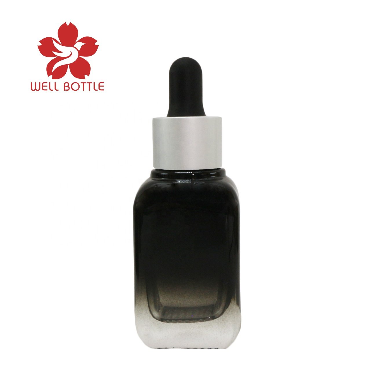 square 10ml 15ml 30ml 50ml 100ml amber brown glass bottle for essential oil serum hair oil GB-150B