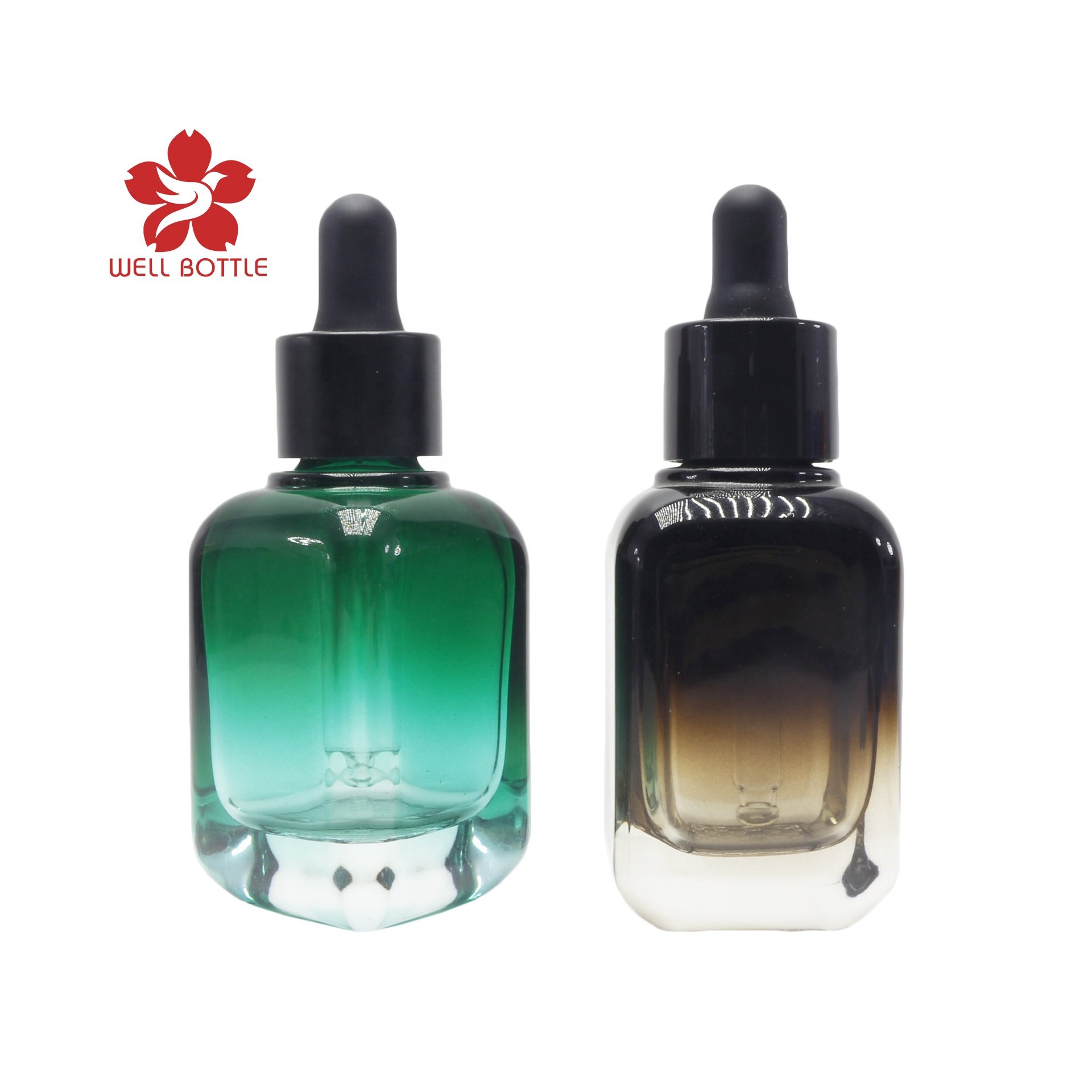 square 10ml 15ml 30ml 50ml 100ml amber brown glass bottle for essential oil serum hair oil GB-150B