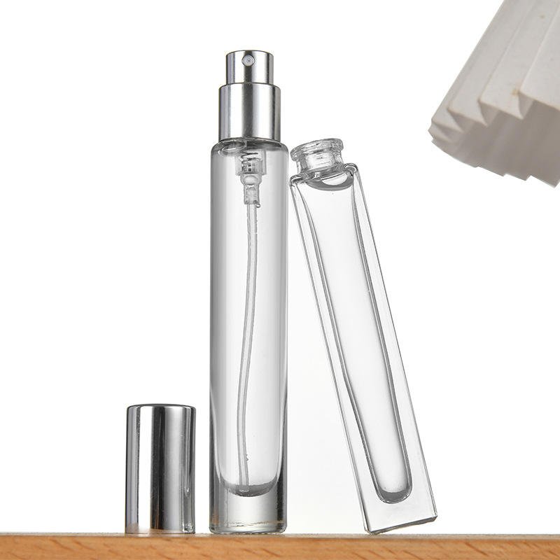 MUB In Stock Wholesale 10ml Crimp Empty Thick Bottom Glass Perfume Sprayer Bottle With Spray Pump