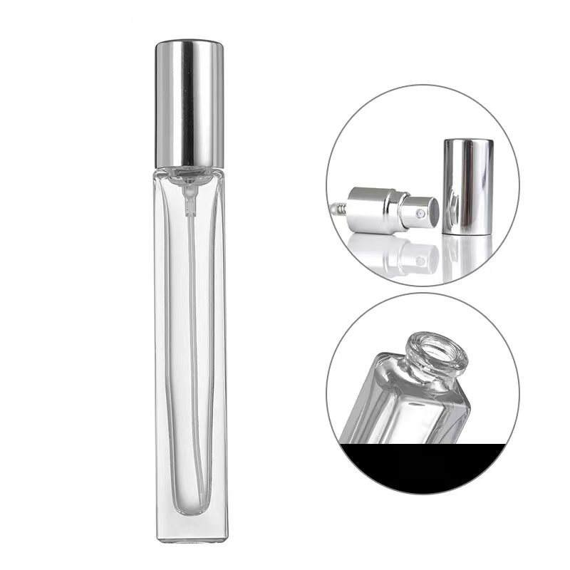MUB In Stock Wholesale 10ml Crimp Empty Thick Bottom Glass Perfume Sprayer Bottle With Spray Pump