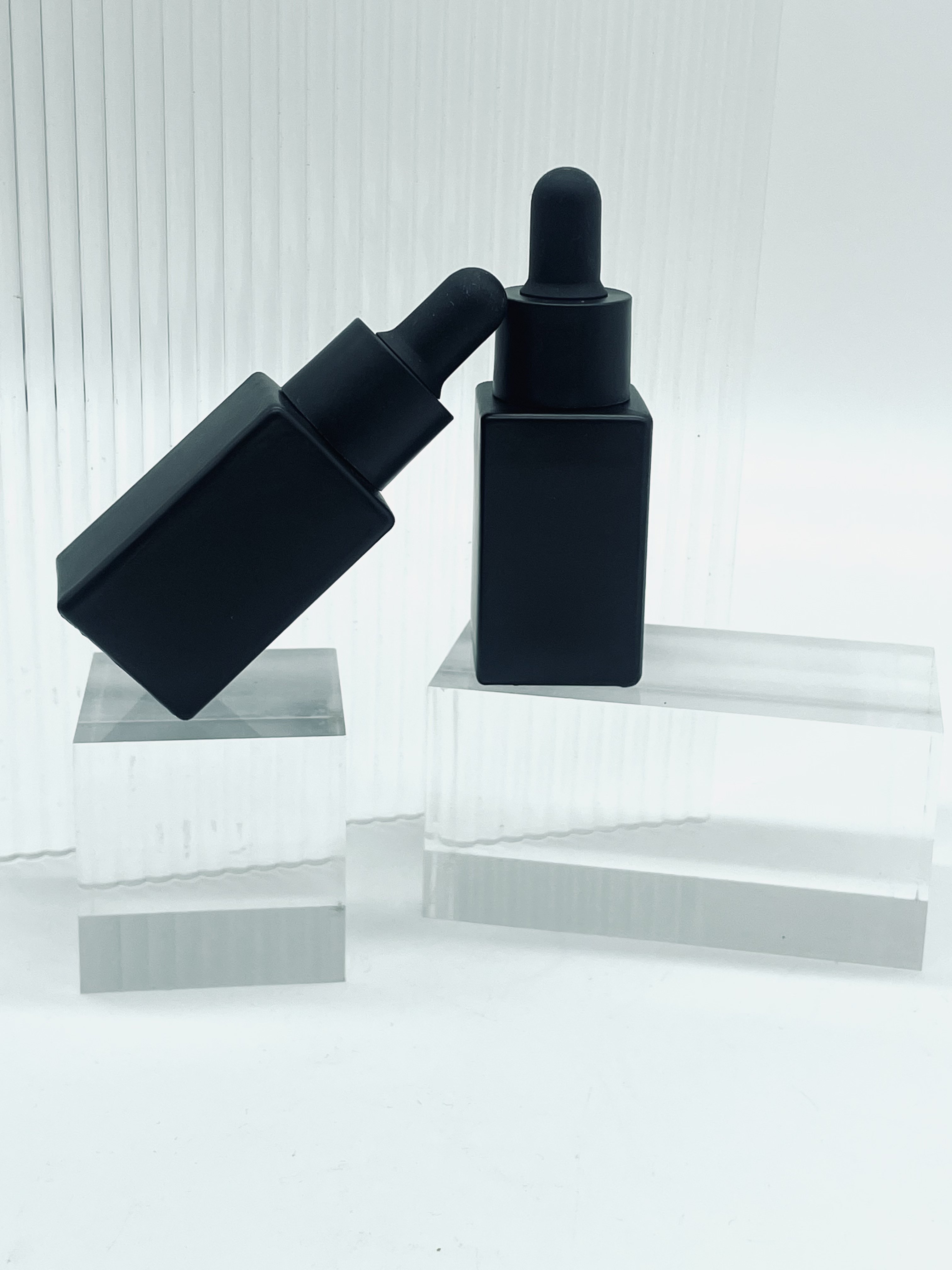 10 ml glass bottle black thick square bottle with black dropper cover