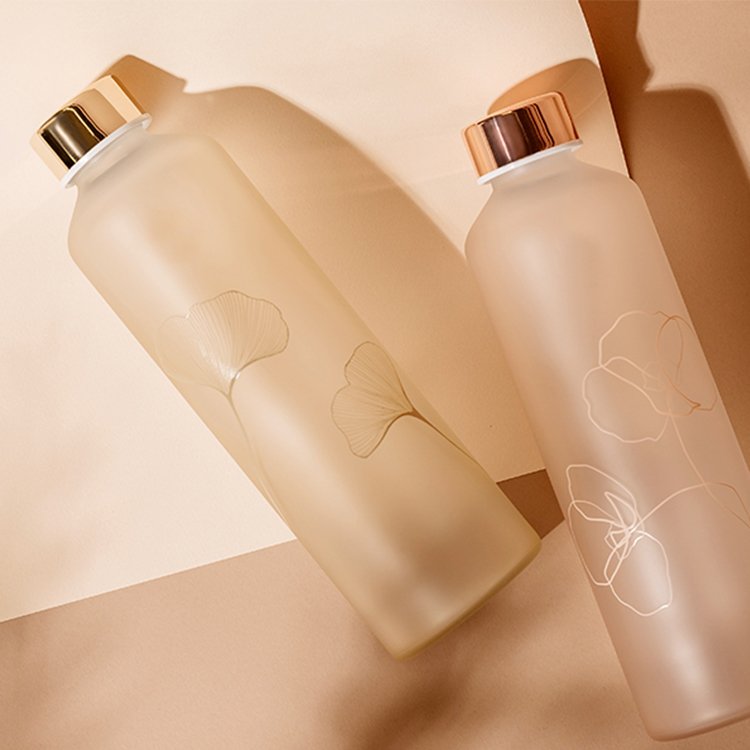 High quality 500ml 750ml 1000ml borosilicate glass drinking gradient mix color glass 1 liter water glass bottle