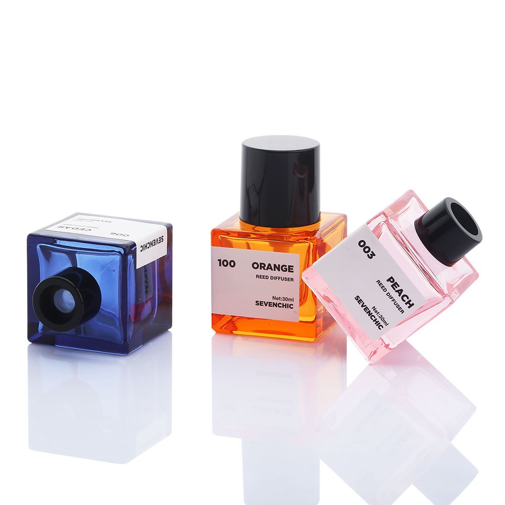 30ml Square Glass Aromatherapy Perfume Bottle 100ml Glass Oil Press Lotion Bottle with Rubber Stopper for Cosmetics