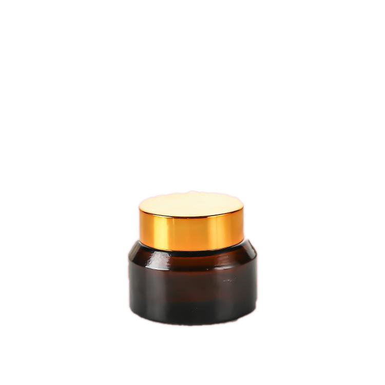 50g amber Slant Shoulder Slimming Scrub Empty jar Cosmetic packaging glass face cream jar with black cap for skincare beauty