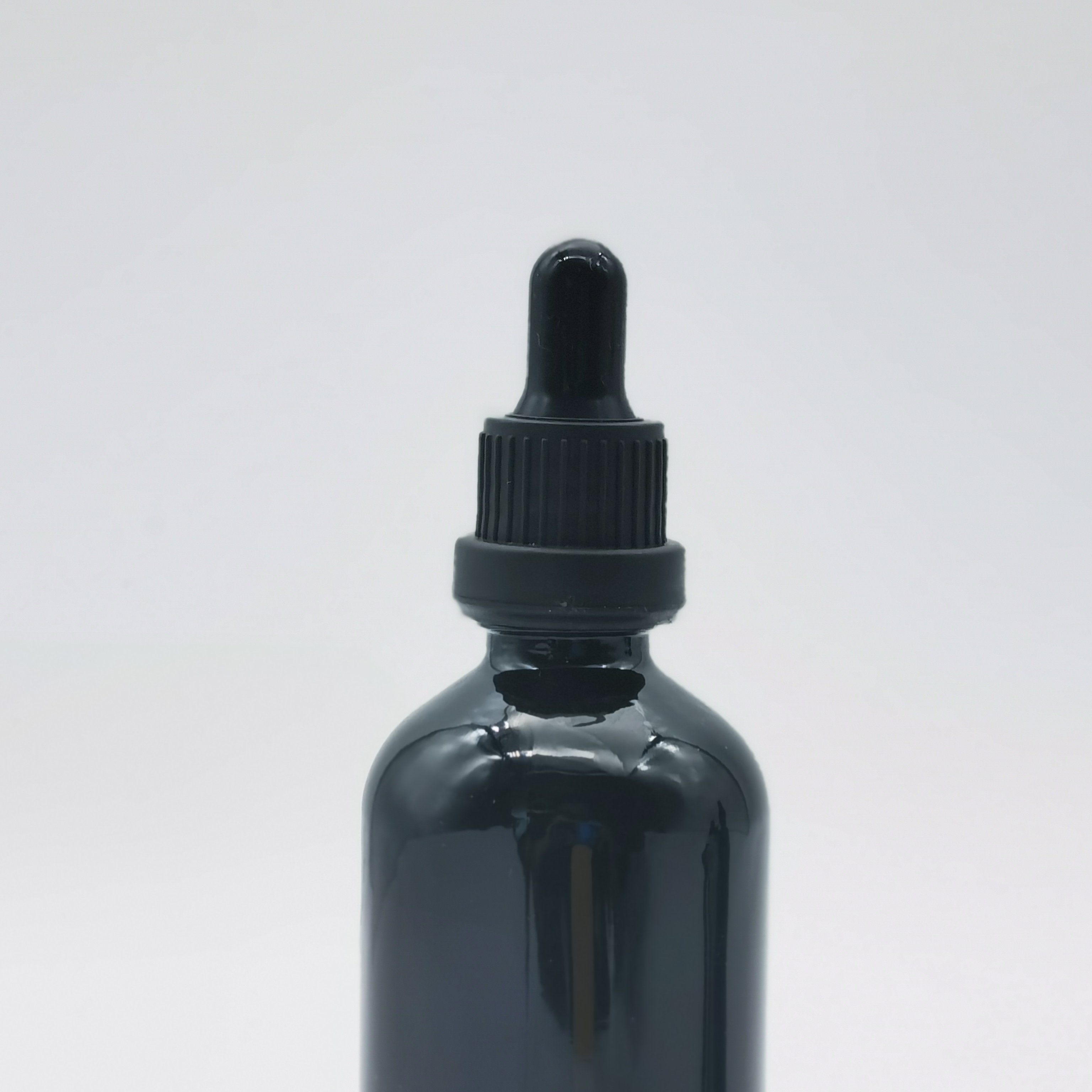 Spot 100ml Black Glass Dropper Empty Bottle Cosmetic White Anti-theft Cap Pipette Essential Oil Packaging Container