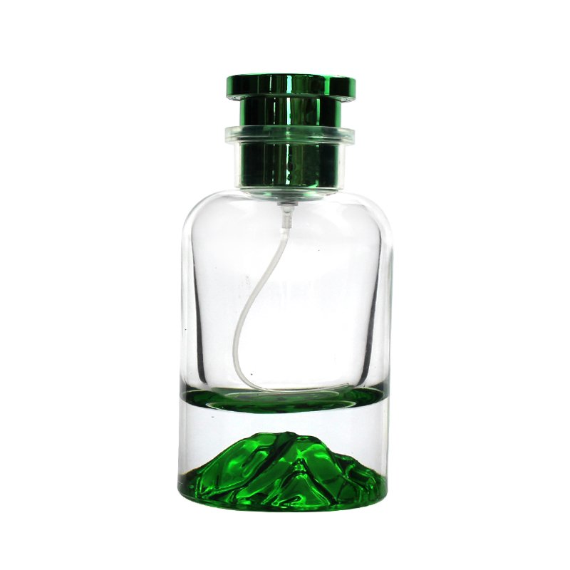 Round Green Iceberg Base 30ml 50ml 100ml Glass Perfume Spray Bottle With Lids