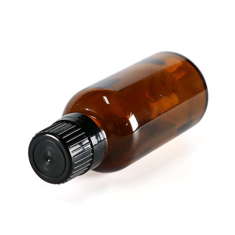 XWM Hot Amber Frosted Amber Brown Clear Boston Round Glass Bottles with dropper