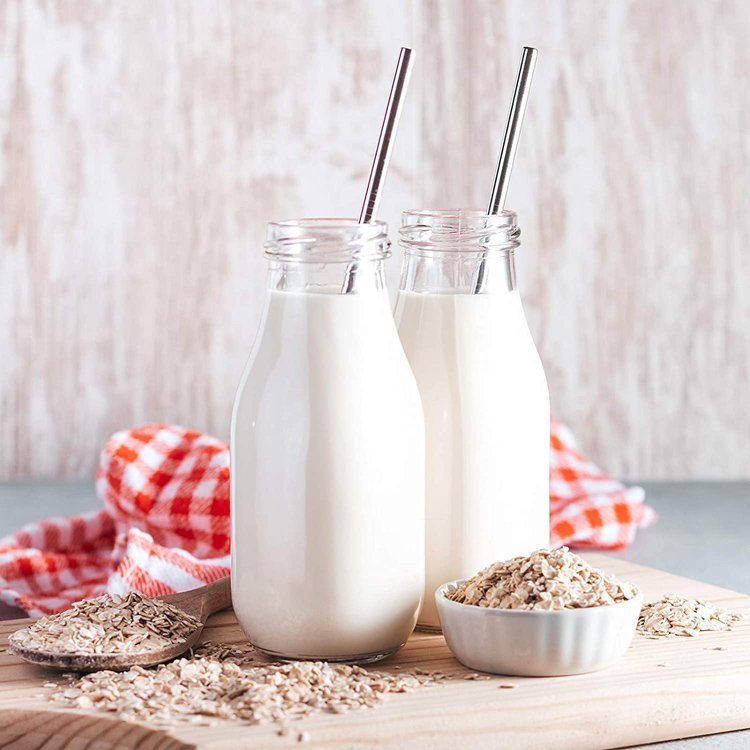 Recycled 300m 10oz Glass Beverage Milk Use French Square Bottle Glass Bottle with metal Lid