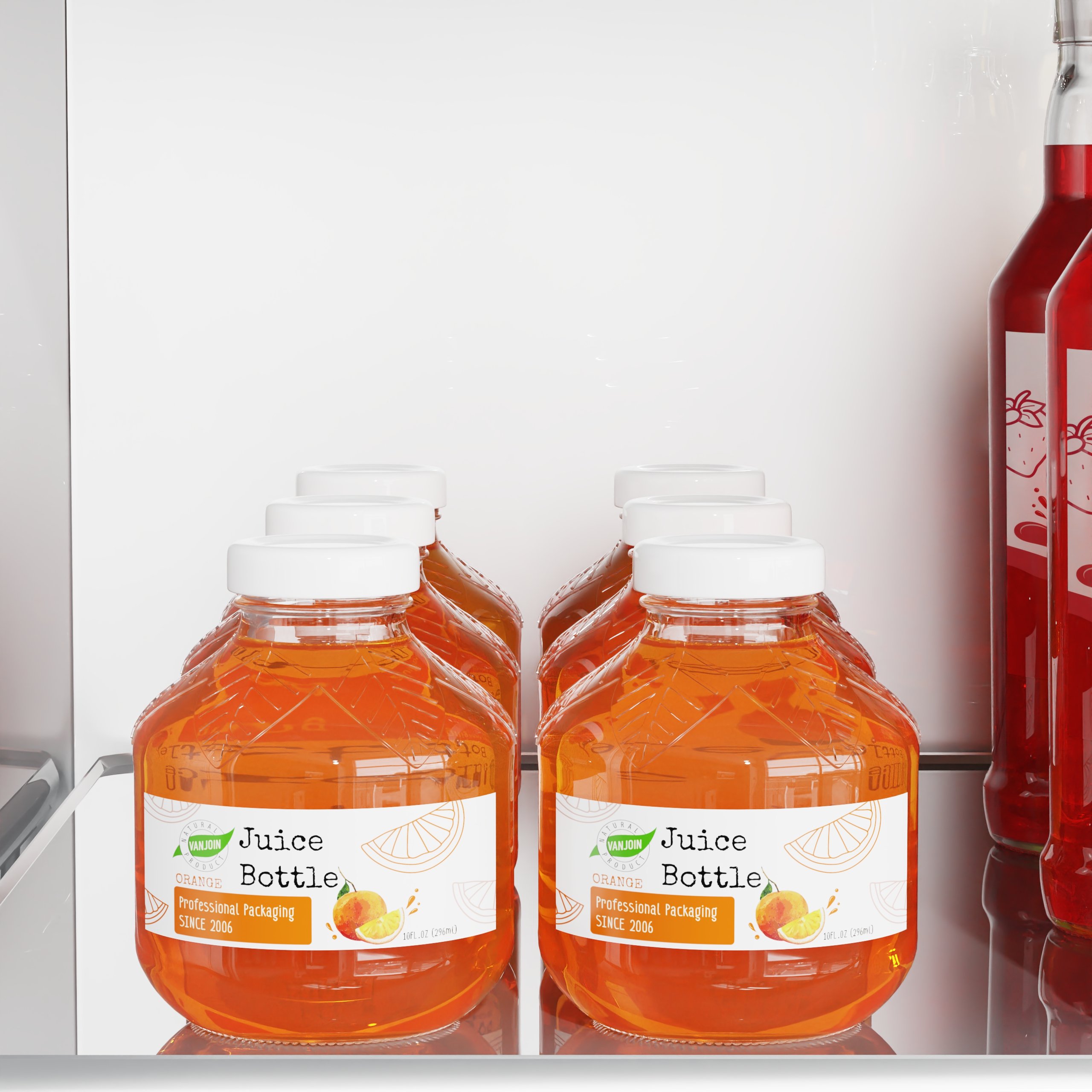 Glass Bottle Suppliers Empty 300ml Custom Shape Drink Beverage Glass Bottle for Kombucha Smoothie Cold Pressed Juice with Lid
