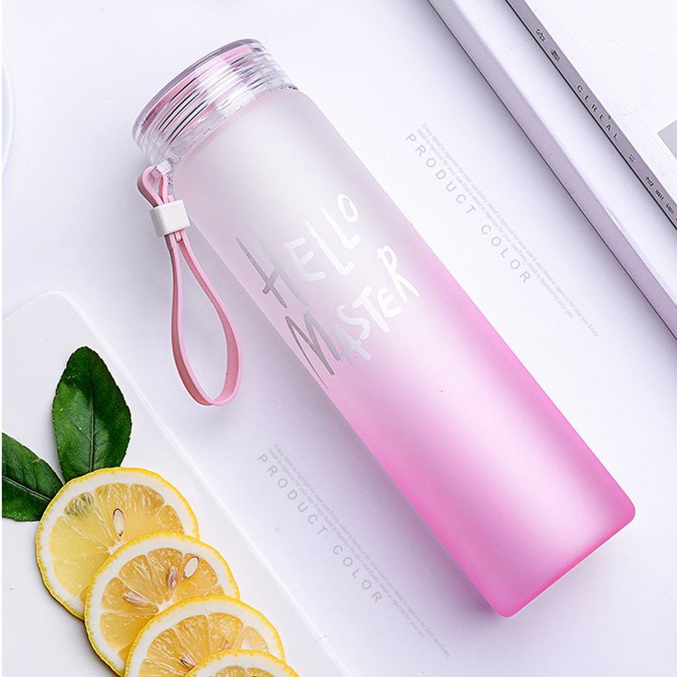 hot sports Glass Water Bottle For Sport 400ml Kids cute nice clear Drinkware Outdoor Climbing Water Bottles with custom logo