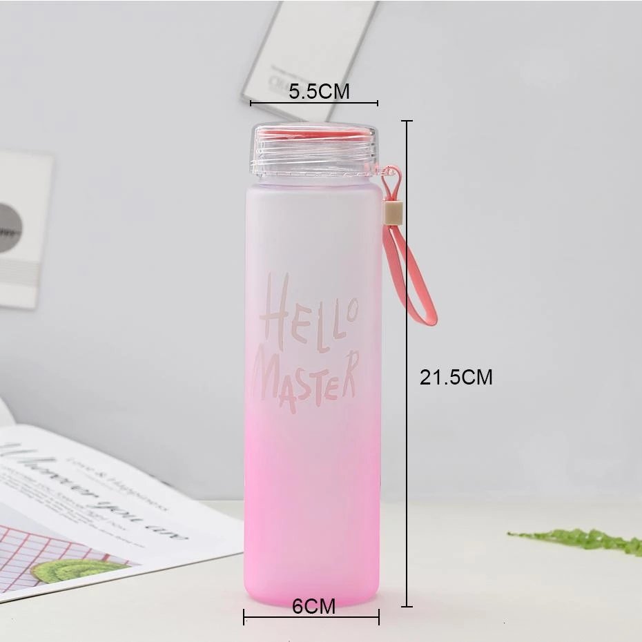 hot sports Glass Water Bottle For Sport 400ml Kids cute nice clear Drinkware Outdoor Climbing Water Bottles with custom logo