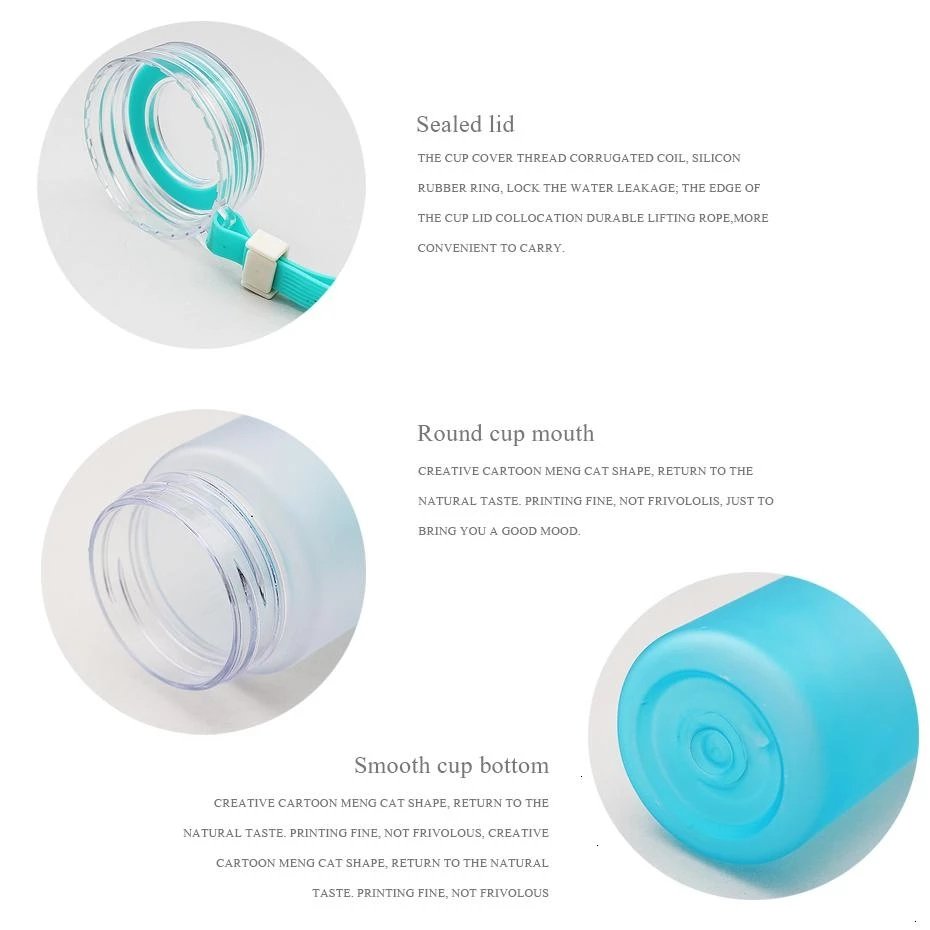hot sports Glass Water Bottle For Sport 400ml Kids cute nice clear Drinkware Outdoor Climbing Water Bottles with custom logo