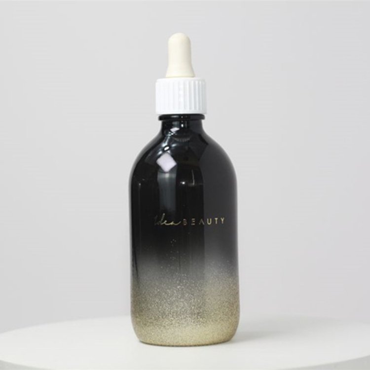 Custom Decoration New Design Good Quality Gradient Spray And Glitter Spray Foil Print 30ml Glass Bottle With Latex Dropper