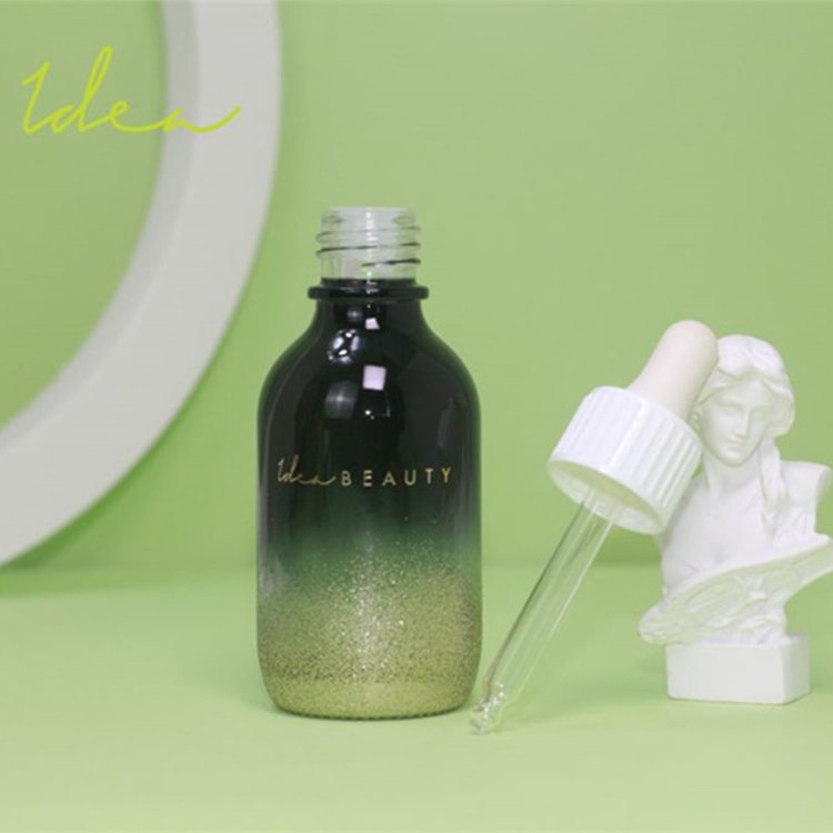 Custom Decoration New Design Good Quality Gradient Spray And Glitter Spray Foil Print 30ml Glass Bottle With Latex Dropper