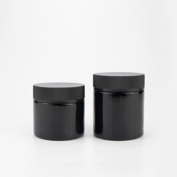 15g 30g Violet Black Smell Proof Glass Jars Child Resistant Container