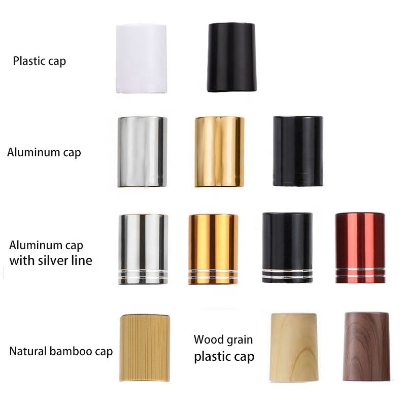 Green Cylindrical Roll On Glass Bottle 10 ml 5ml Cosmetic Roller Ball Glass Bottle Packaging (NRB01)