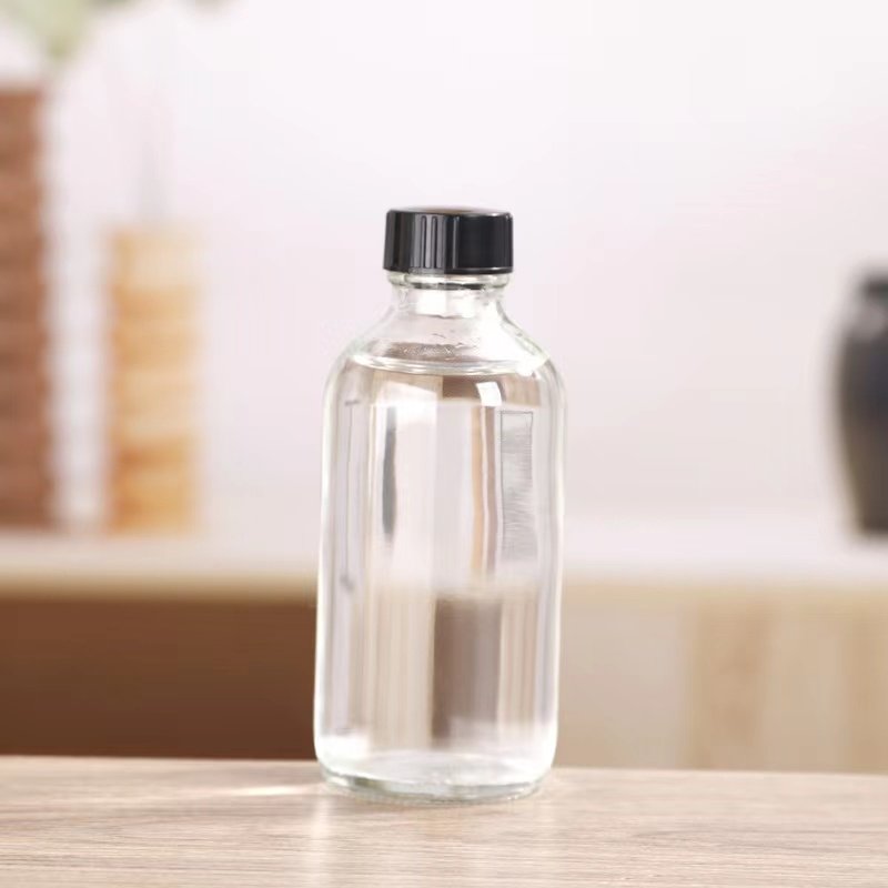 Customized Empty Essential Oil Round Boston Glass Bottles with Mist Sprayer