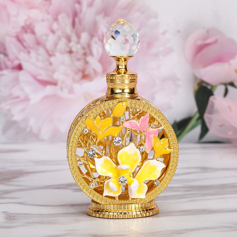 12ml Vintage Metal Glass Perfume Bottle Arabbian Style Essential Oils Stick Bottle Container for Middle East Wedding Decoration