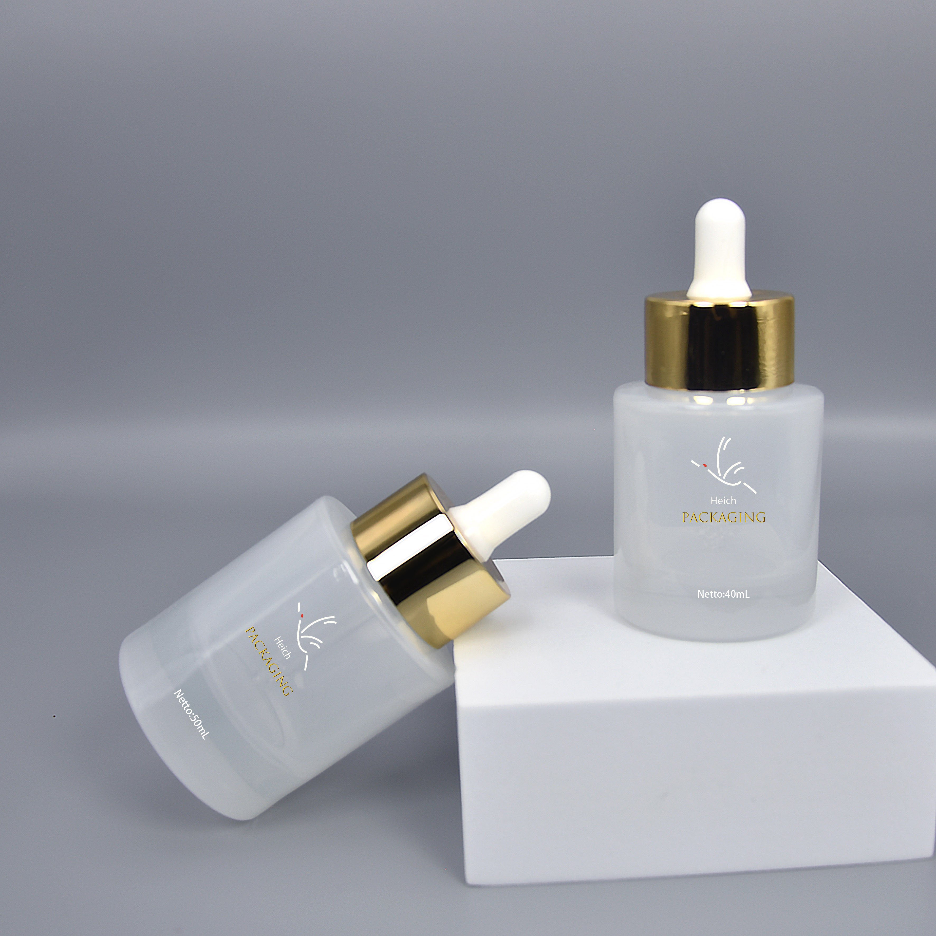 Cosmetic Glass Dropper Bottle Skincare Serum Packaging Essential Oil Dropper Glass Bottle 40ml 50ml Luxury Glass Dropper Bottles