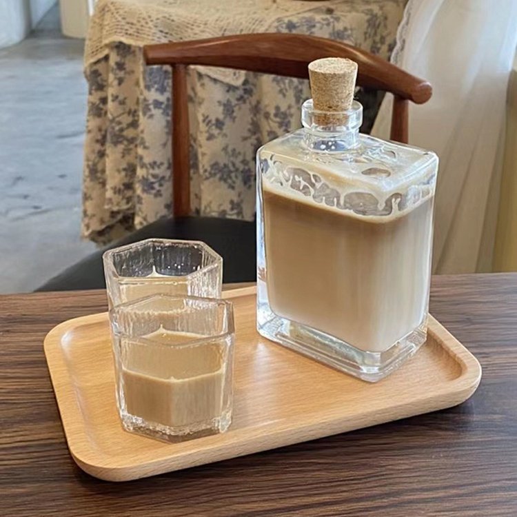 Milk Tea Beverage Glass Bottle Direct Drinking Ice Coffee Alcoholic Drink Bottles for Juice