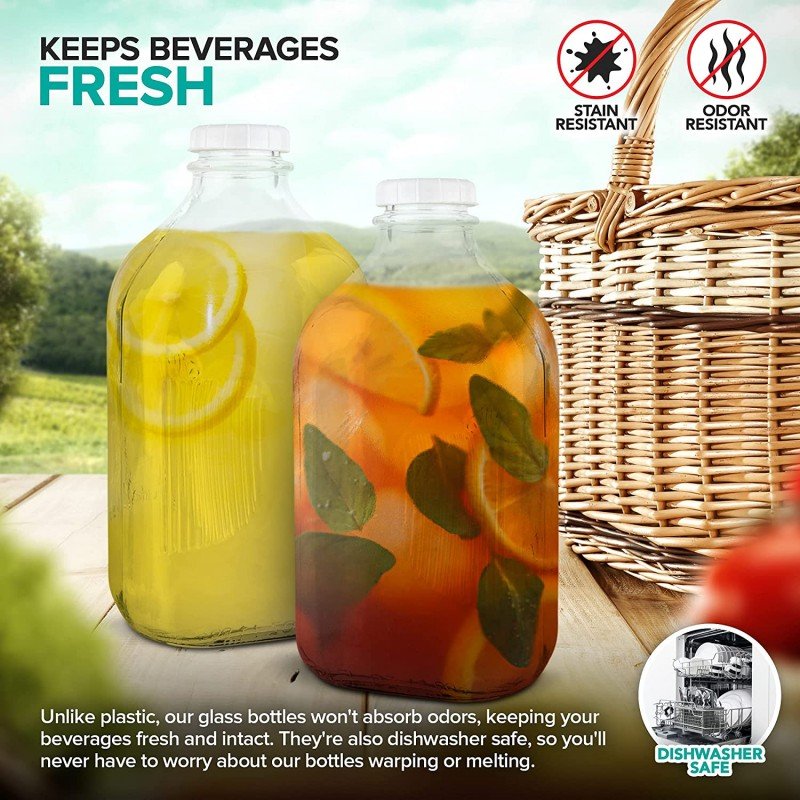 1L glass milk bottle Food grade glass bottle with lid for milk buttermilk honey ketchup jam barbecue sauce