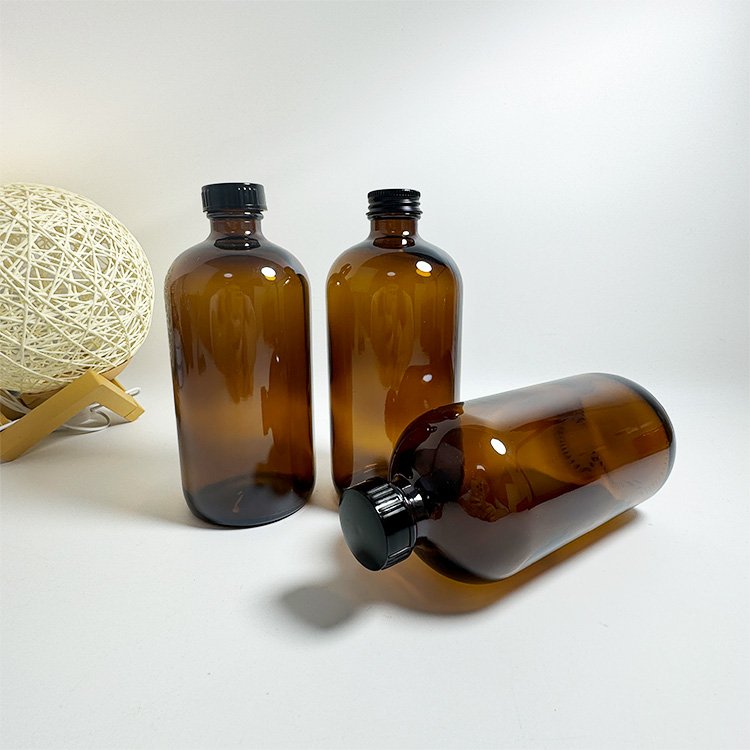 4oz 8oz amber diffuser bottle childproof glass bottle 100 screw amber large amber oil storage bottles