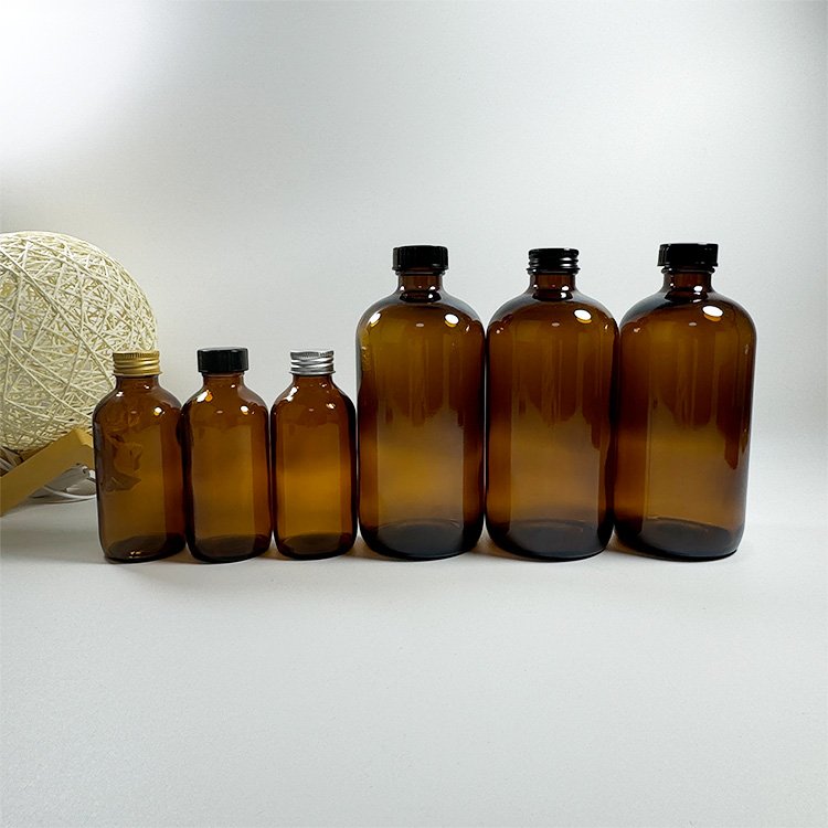 4oz 8oz amber diffuser bottle childproof glass bottle 100 screw amber large amber oil storage bottles