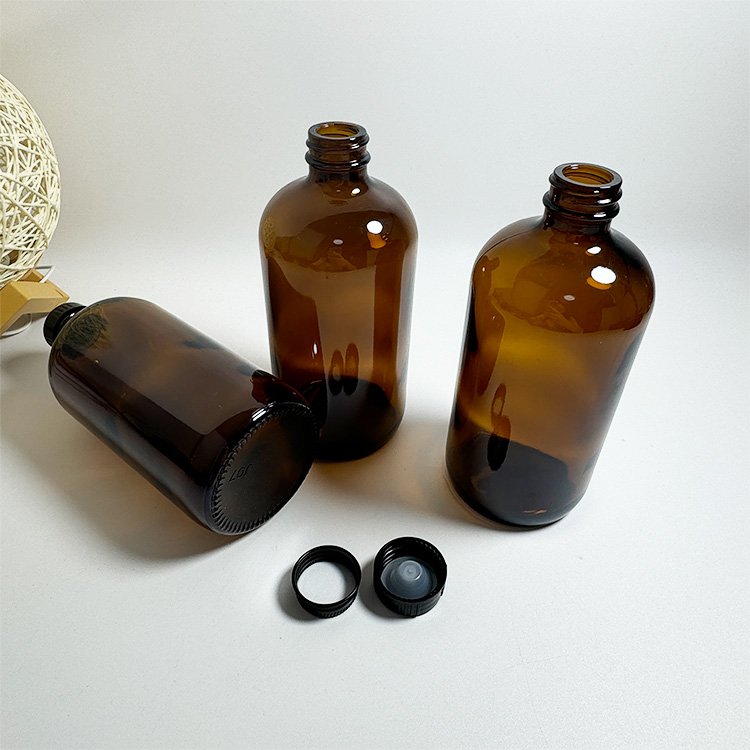4oz 8oz amber diffuser bottle childproof glass bottle 100 screw amber large amber oil storage bottles
