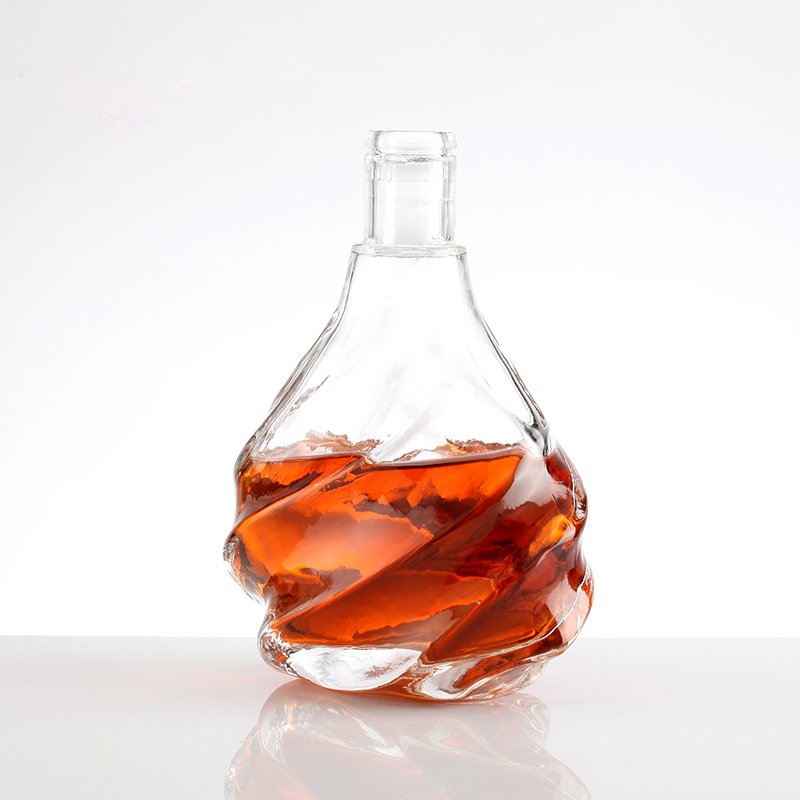 wholesale price exotic round shape brandy liquor bottles