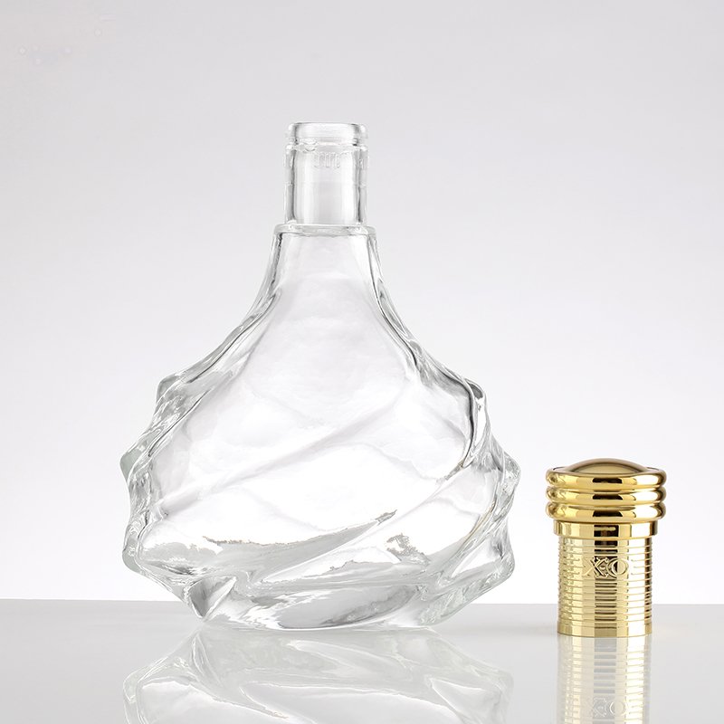wholesale price exotic round shape brandy liquor bottles