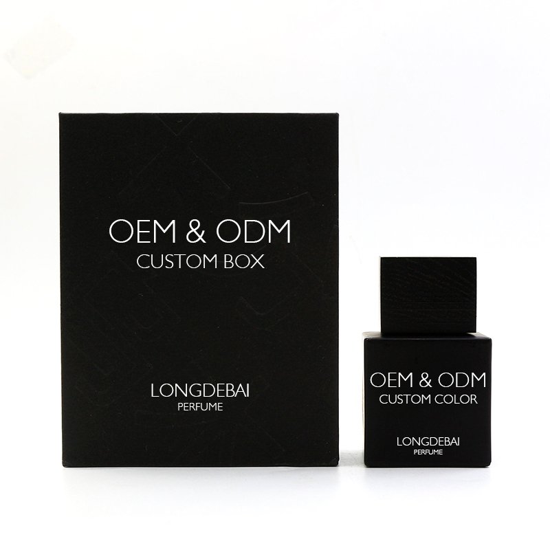 Factory mens custom crimp perfume glass bottle luxury pump sprayer clear empty square 30ml 50ml 100ml perfume bottle with box