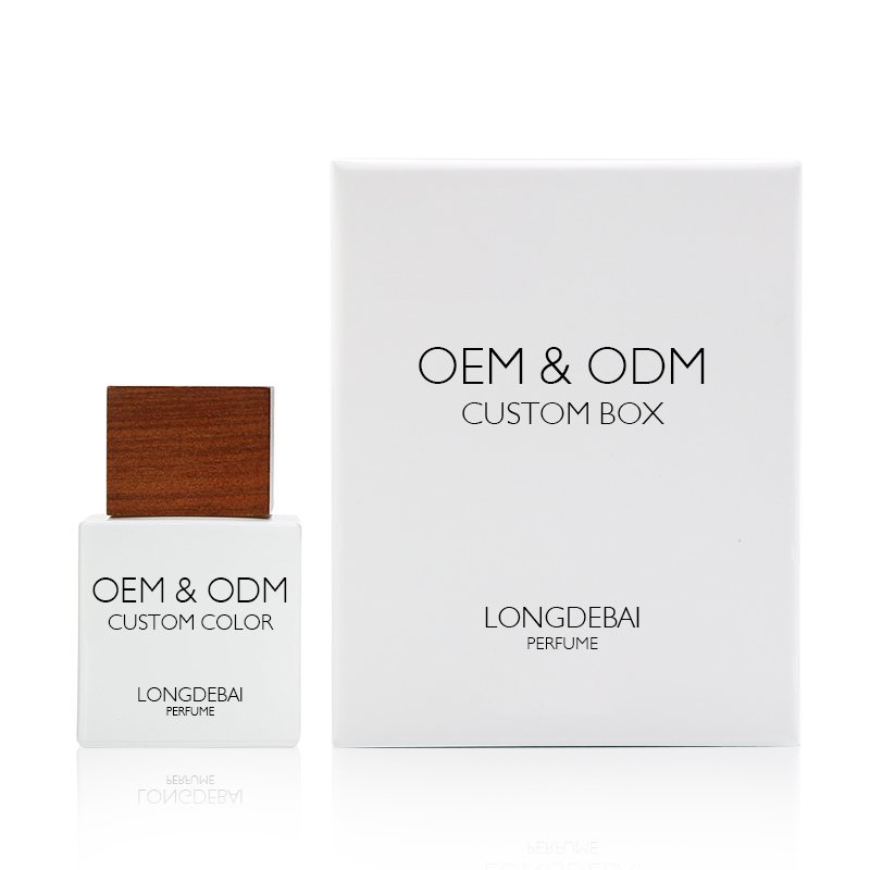 Factory mens custom crimp perfume glass bottle luxury pump sprayer clear empty square 30ml 50ml 100ml perfume bottle with box