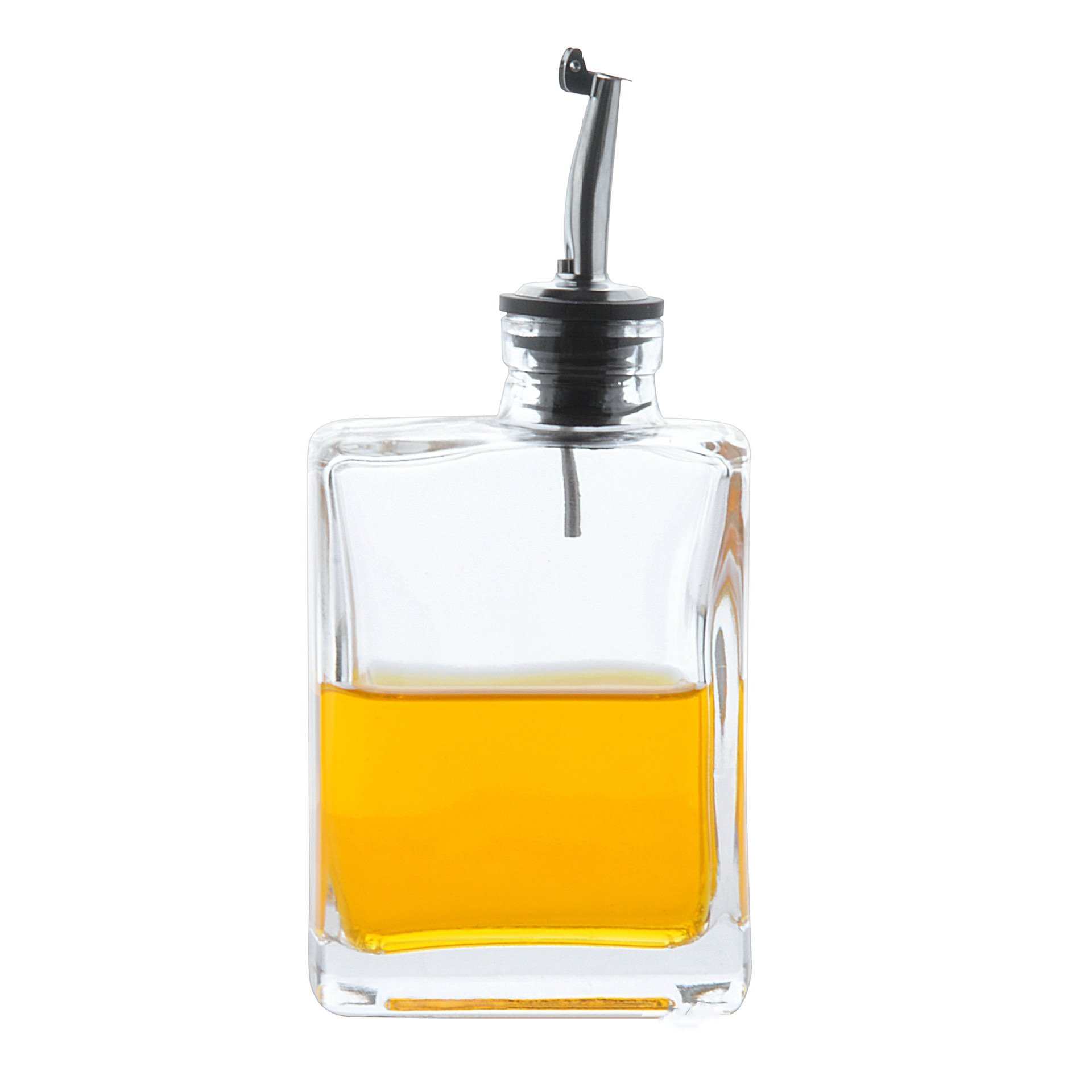Wholesale square glass bottle 350ml 500ml olive oil bottle dispenser with Pourers