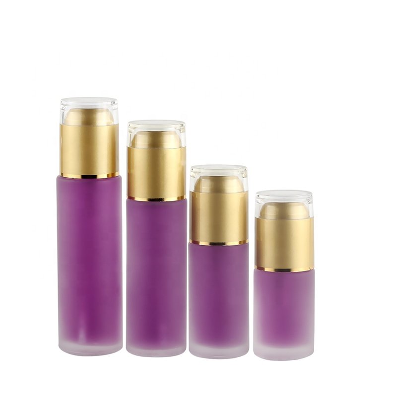 Stylish private label 30ML Fuchsia skin care Cosmetics packaging glass bottle lotion bottle with pump