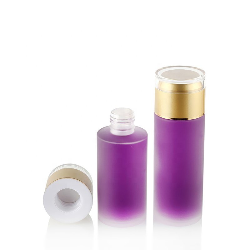 Stylish private label 30ML Fuchsia skin care Cosmetics packaging glass bottle lotion bottle with pump
