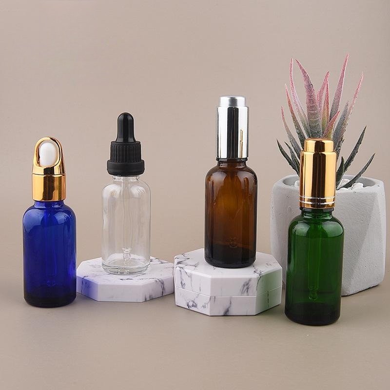 Cosmetic Luxury High Quality Essential Oil Cylinder Amber 30ml Glass Dropper Bottle