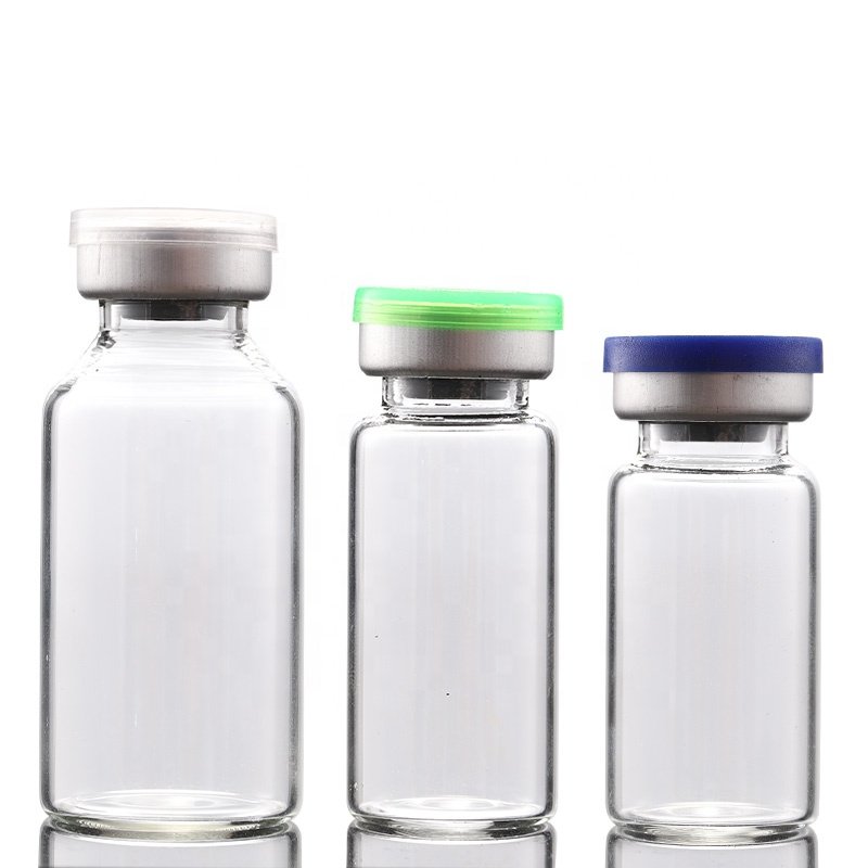 Custom 10 ml transparent tube chemical glass medicine bottle with butyl cap