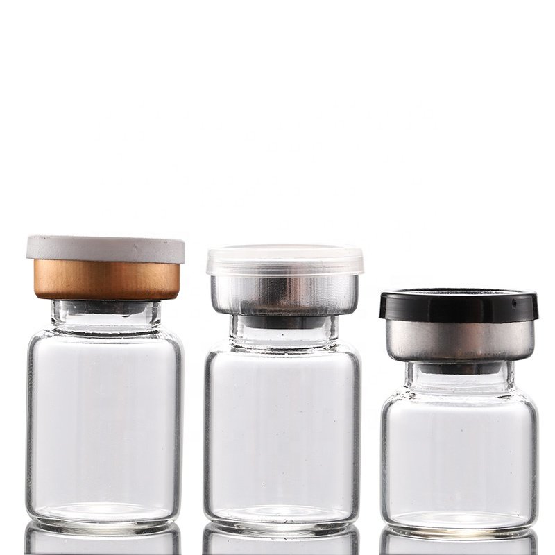 Custom 10 ml transparent tube chemical glass medicine bottle with butyl cap