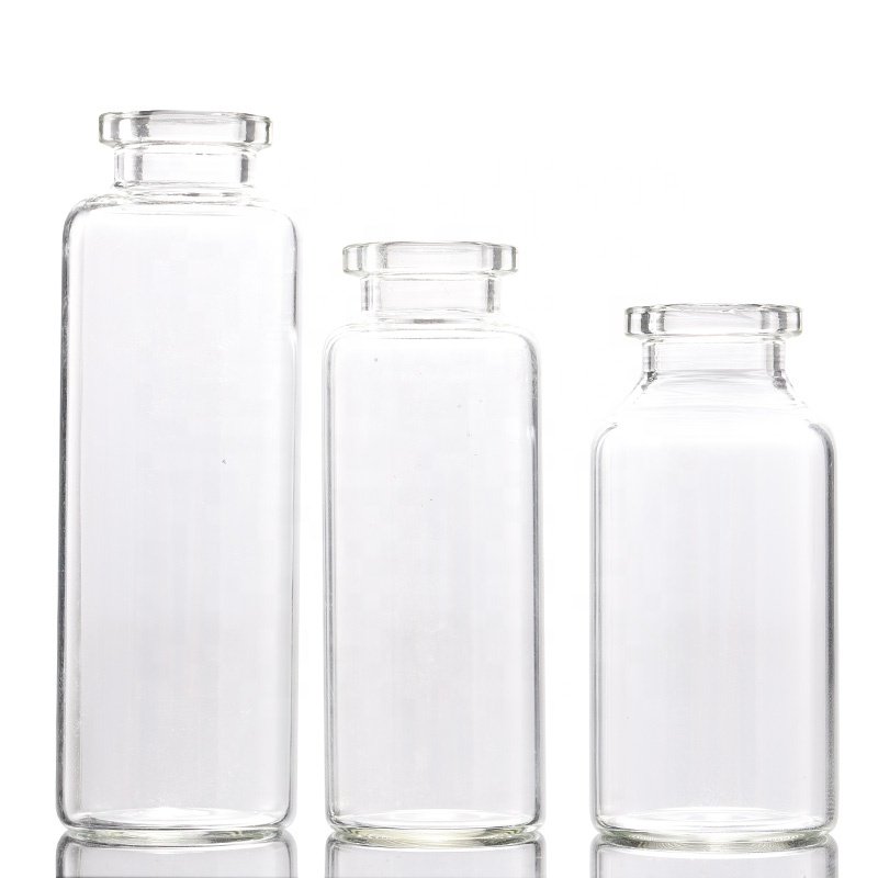 Custom 10 ml transparent tube chemical glass medicine bottle with butyl cap