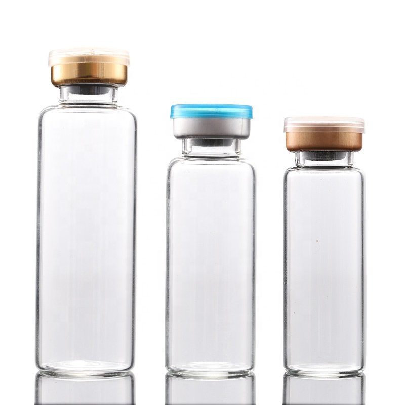 Custom 10 ml transparent tube chemical glass medicine bottle with butyl cap