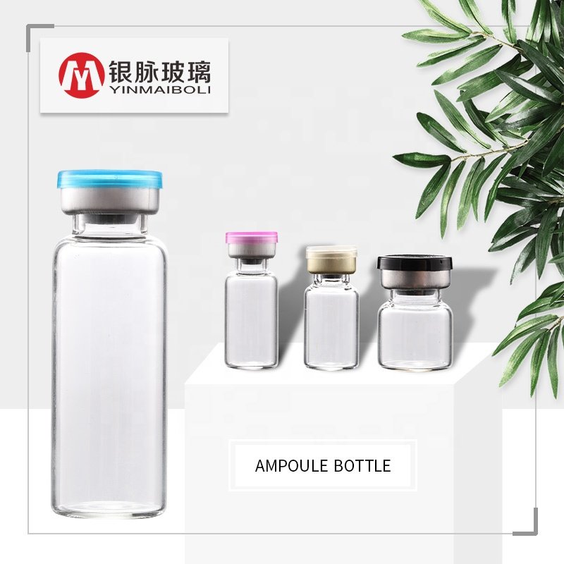 Custom 10 ml transparent tube chemical glass medicine bottle with butyl cap